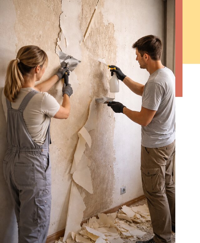 Снятие старых обоев в Крымске от 5441 руб. под ключ недорого | ОТДЕЛОЧНИК-Крм