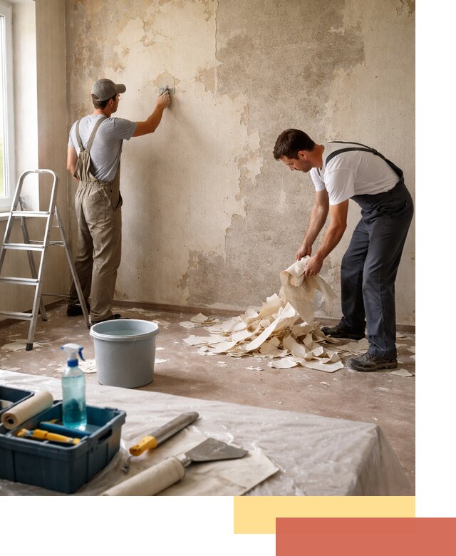 Снятие старых обоев в Крымске быстро и качественно