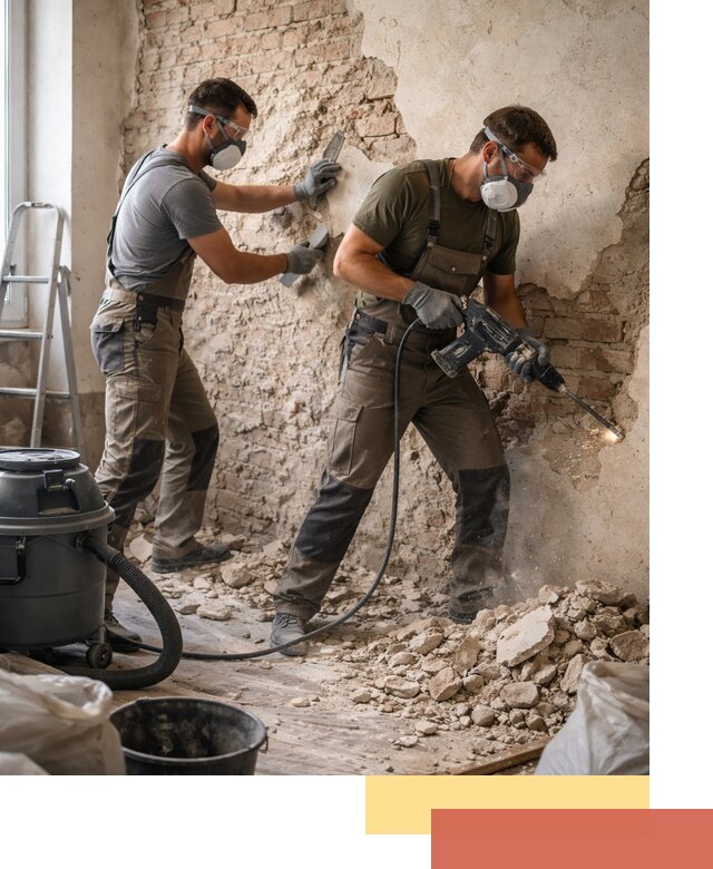 Демонтаж штукатурки со стен в Крымске быстро и аккуратно