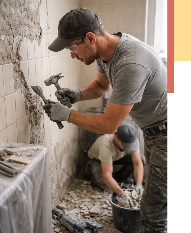 Демонтаж плитки со стен в Крымске от 881 руб. — быстро и недорого | ОТДЕЛОЧНИК-Крм