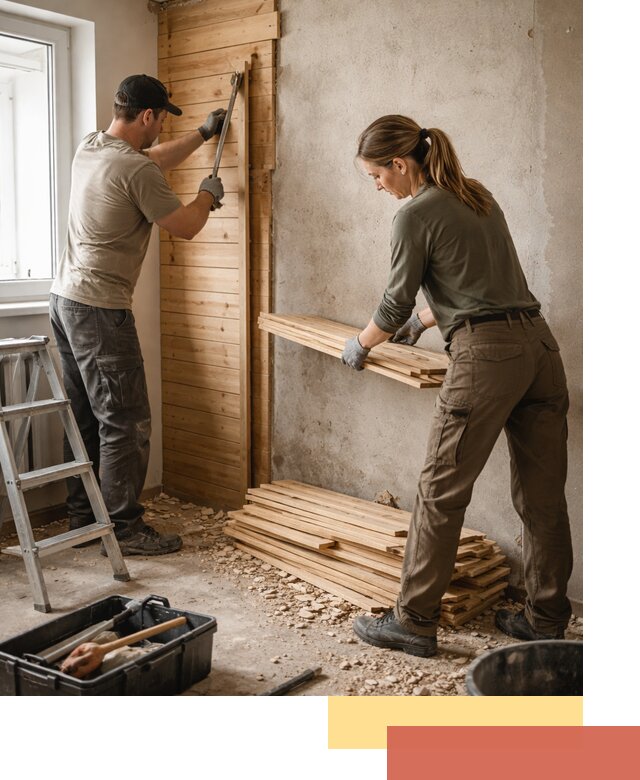 Демонтаж вагонки со стен в Крымске — профессиональный демонтаж