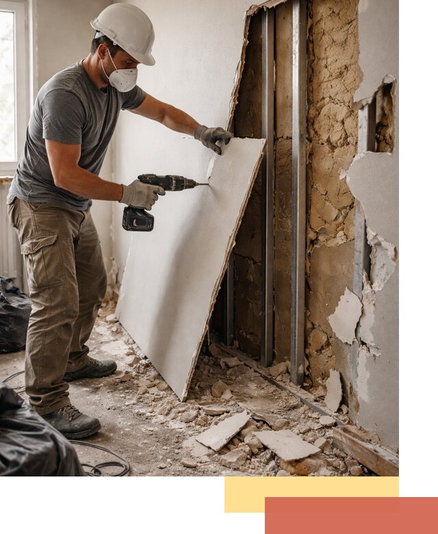 Демонтаж гипсокартона со стен в Крымске качественно и быстро