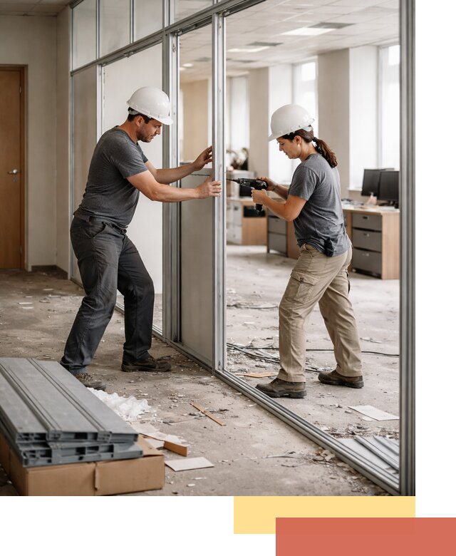 Демонтаж алюминиевых перегородок в Крымске быстро и аккуратно