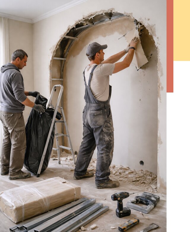 Демонтаж арки из гипсокартона в Крымске от 3627 руб. — услуги под ключ | ОТДЕЛОЧНИК-Крм