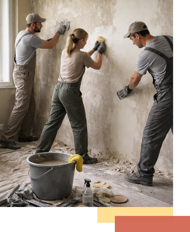 Очистка стен от клея и грунтовки в Крымске качественно и быстро