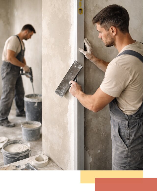 Выведение углов стен в Крымске: монтаж и оштукатуривание