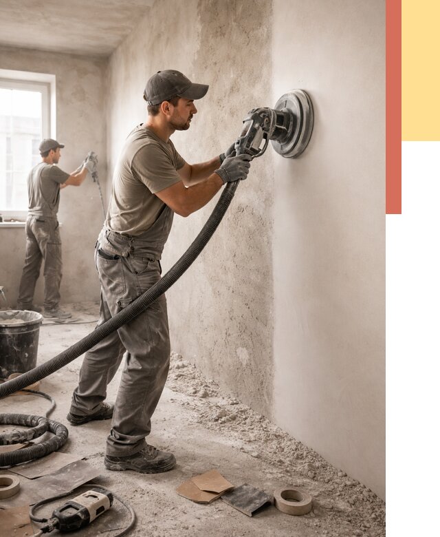 Шлифовка стен в Крымске от 1244 руб/м2 — быстро и недорого | ОТДЕЛОЧНИК-Крм