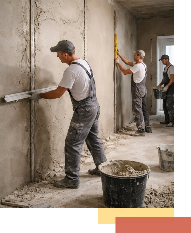 Штукатурка стен по маякам в Крымске — точная и ровная поверхность