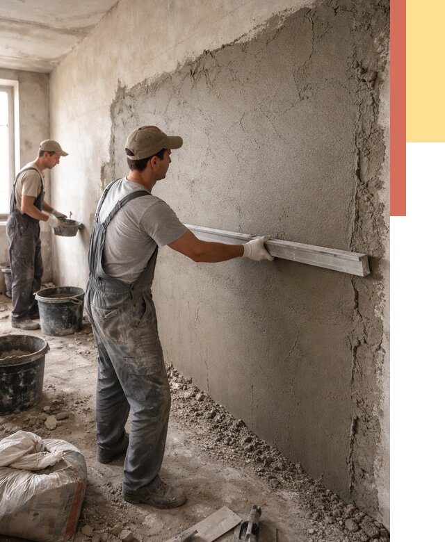 Цементная штукатурка стен в Крымске от 4663 руб/м2 — быстро и недорого | ОТДЕЛОЧНИК-Крм