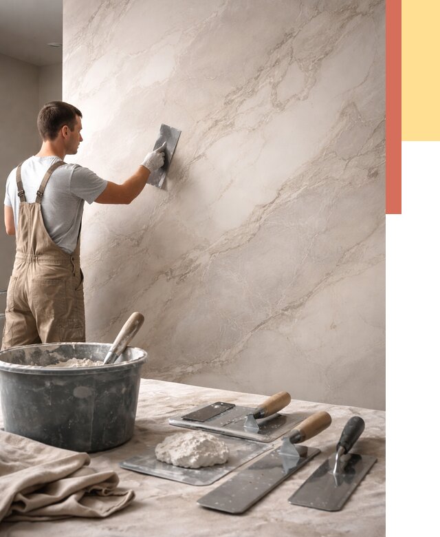 Декоративная штукатурка под мрамор в Крымске от 2902 руб./м² — быстро и недорого | ОТДЕЛОЧНИК-Крм