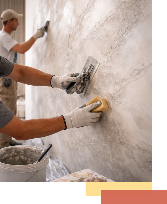 Декоративная штукатурка под мрамор в Крымске для стен и потолков