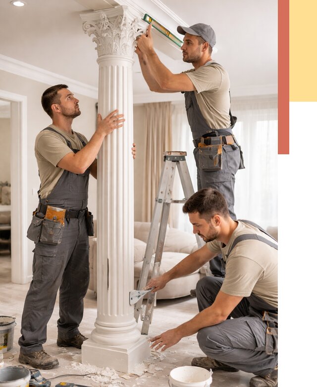 Установка декоративных колонн в Крымске от 12436 руб. под ключ | ОТДЕЛОЧНИК-Крм