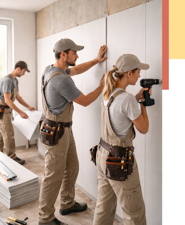 Монтаж ПВХ панелей на стены в Крымске от 466 руб/м2 — быстро и недорого | ОТДЕЛОЧНИК-Крм