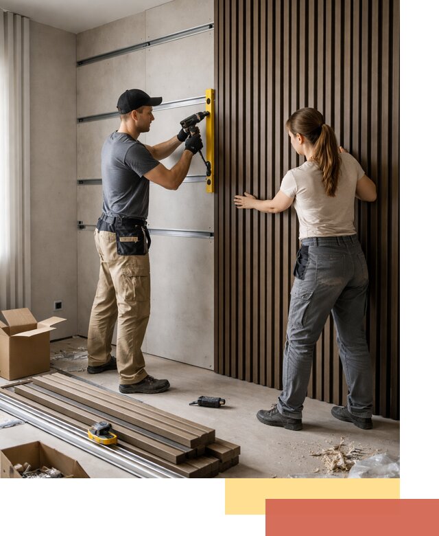 Монтаж реечных панелей на стены в Крымске