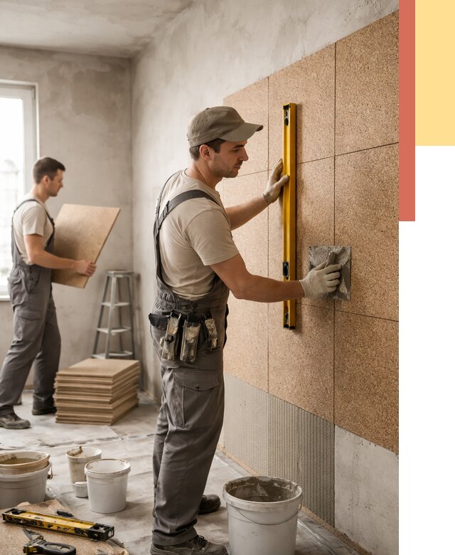 Монтаж пробковых панелей на стены в Крымске от 3627 руб. — ОТДЕЛОЧНИК-Крм