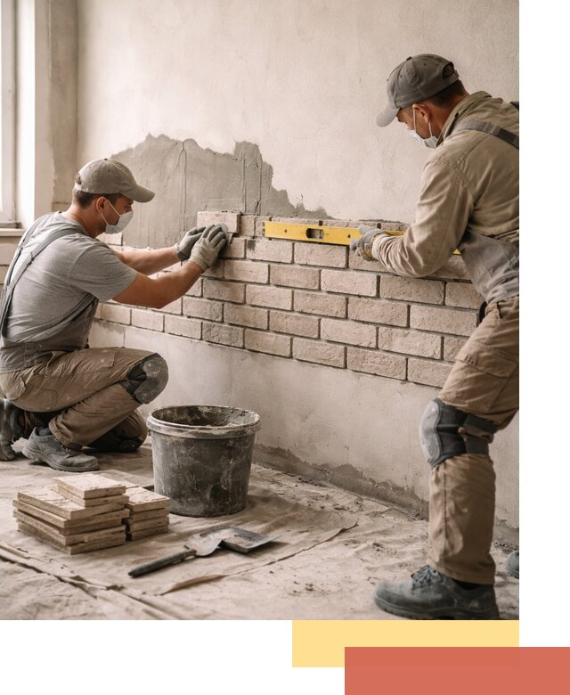 Монтаж декоративного кирпича профессионально в Крымске