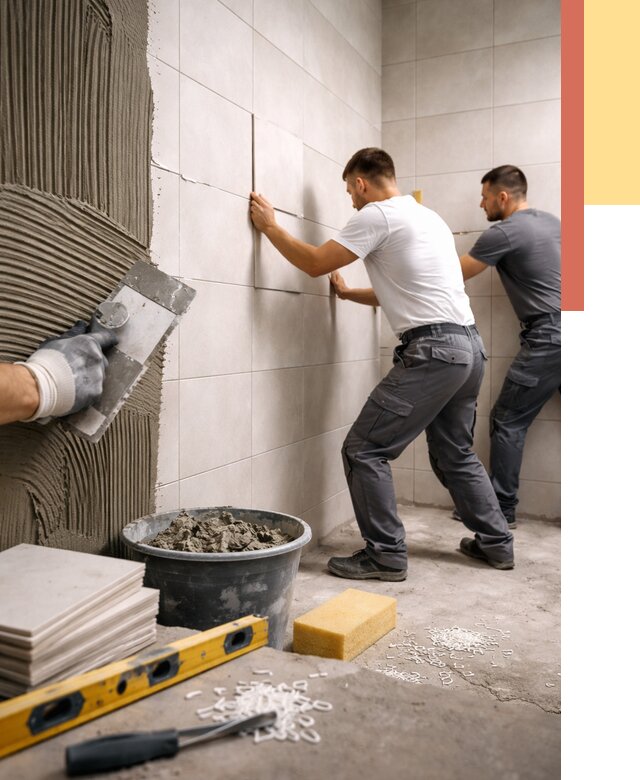 Укладка плитки на стены в Крымске от 881 руб. — качественно и недорого | ОТДЕЛОЧНИК-Крм