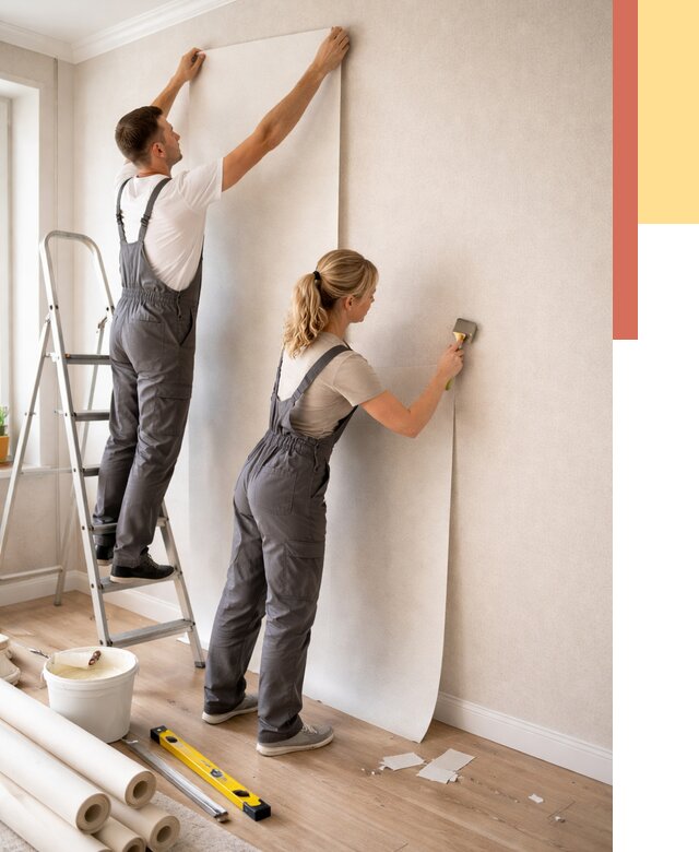 Поклейка флизелиновых обоев в Крымске от 6218 руб. | Быстро и недорого — ОТДЕЛОЧНИК-Крм