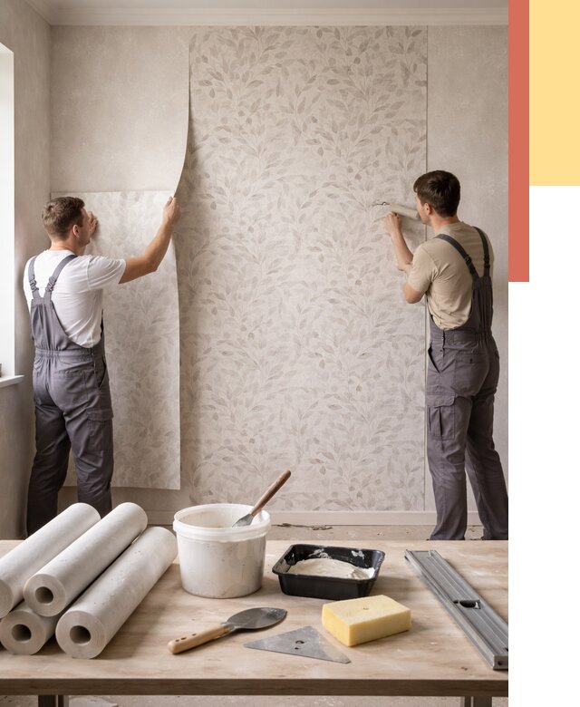 Поклейка обоев с подбором рисунка в Крымске от 3627 руб. | ОТДЕЛОЧНИК-Крм - быстро и недорого