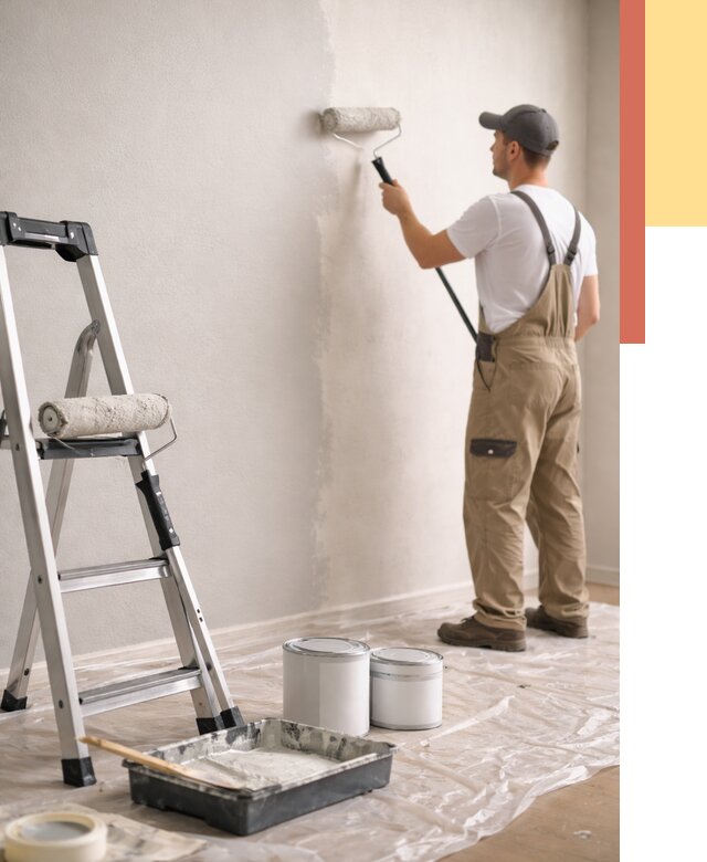 Покраска стен латексной краской в Крымске от 4663 руб. за м2 | ОТДЕЛОЧНИК-Крм