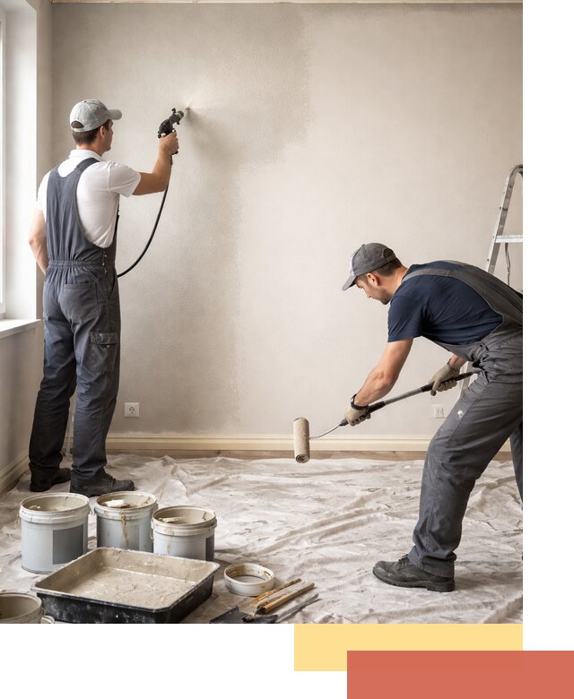 Покраска стен моющейся краской и защита поверхностей в Крымске