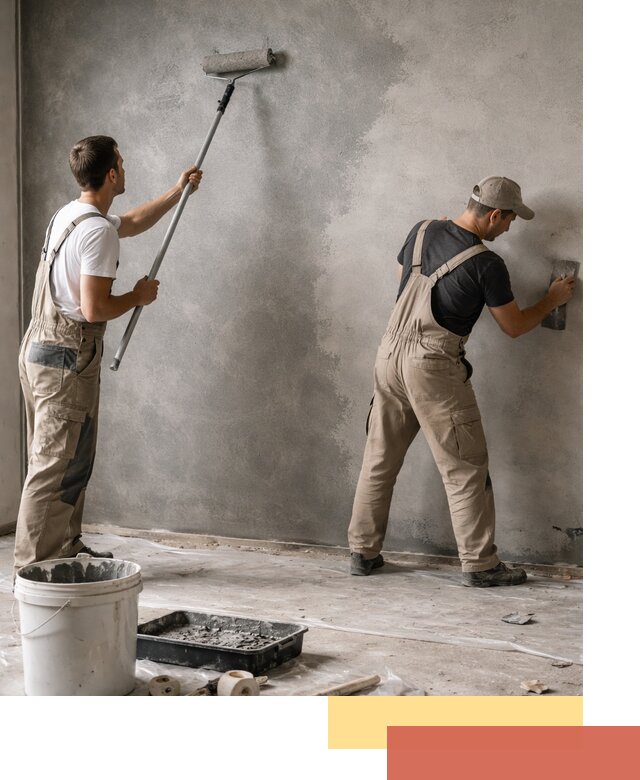 Покраска стен под бетон в Крымске профессионально и недорого