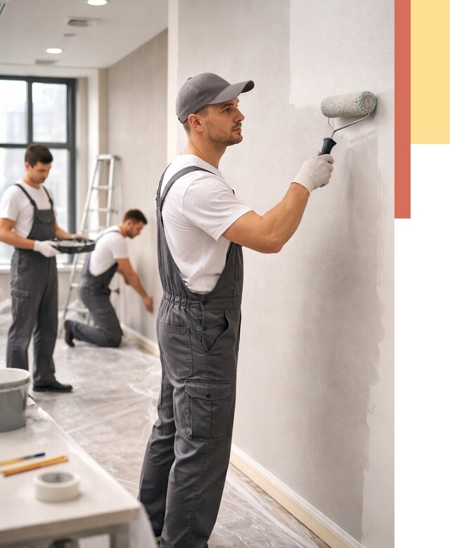 Покраска стен в офисе в Крымске от 8809 руб. — быстро и недорого | ОТДЕЛОЧНИК-Крм