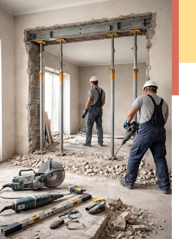 Прорезка проема в стене в Крымске от 4663 руб. — быстро и недорого | ОТДЕЛОЧНИК-Крм