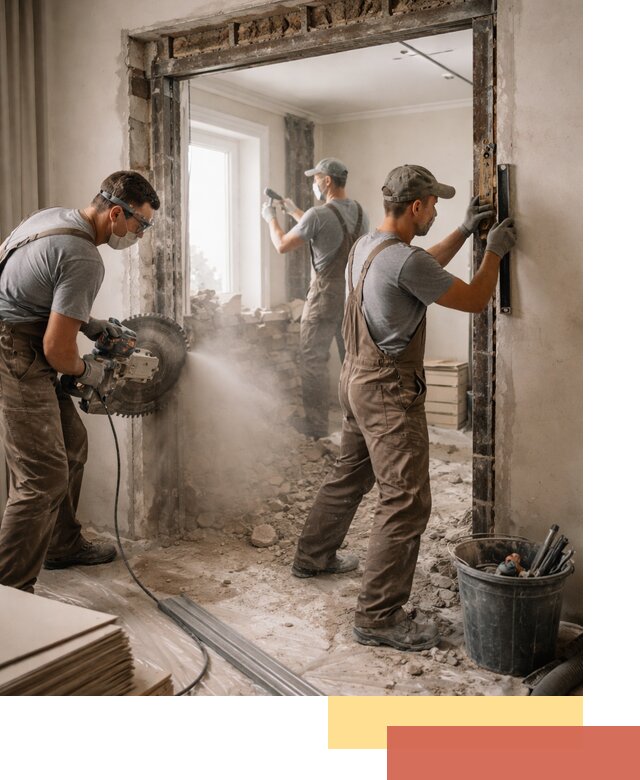 Расширение дверного проема под установку новой двери в Крымске