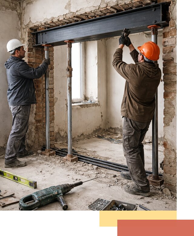 Усиление проема в стене в Крымске для расширения и безопасности