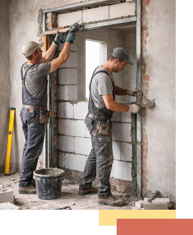 Закладка дверного проема под ключ в Крымске: демонтаж, монтаж, отделка