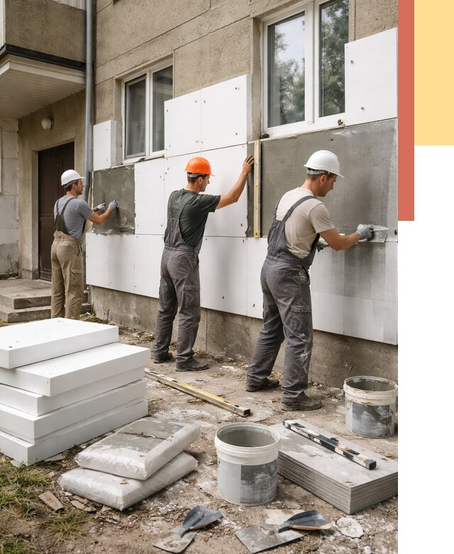 Утепление стен пенопластом в Крымске от 1814 руб. — недорого и под ключ | ОТДЕЛОЧНИК-Крм