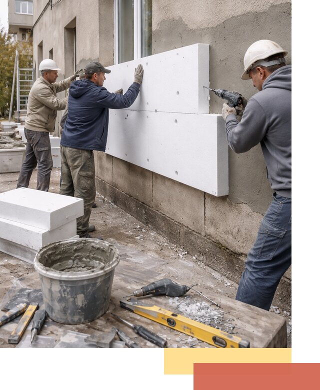 Утепление наружных стен пенопластом в Крымске