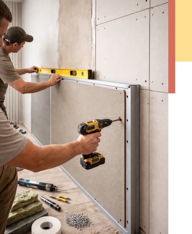 Шумоизоляция стен панелями ЗИПС в Крымске от 2280 руб./м² под ключ | ОТДЕЛОЧНИК-Крм