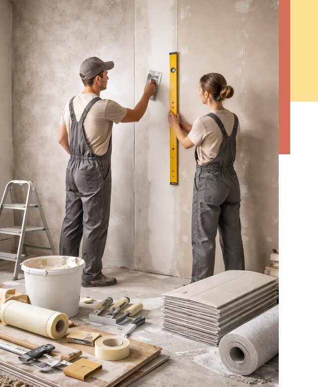 Отделка стен в Крымске от 1554 руб/м² — недорого, быстро, под ключ | ОТДЕЛОЧНИК-Крм