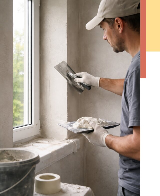 Штукатурка откосов в Крымске от 4663 руб/м² — услуги и выравнивание под ключ | ОТДЕЛОЧНИК-Крм