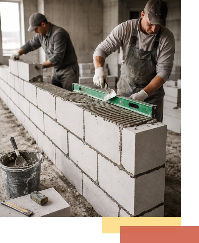 Кладка перегородок из газобетона в Крымске быстро и качественно