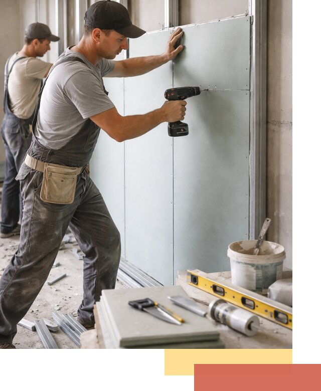 Кладка влагостойких перегородок ПГП в Крымске