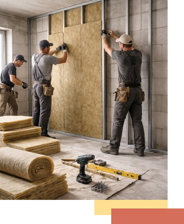 Шумоизоляция перегородок из блоков в Крымске — монтаж и защита шумоизоляцией