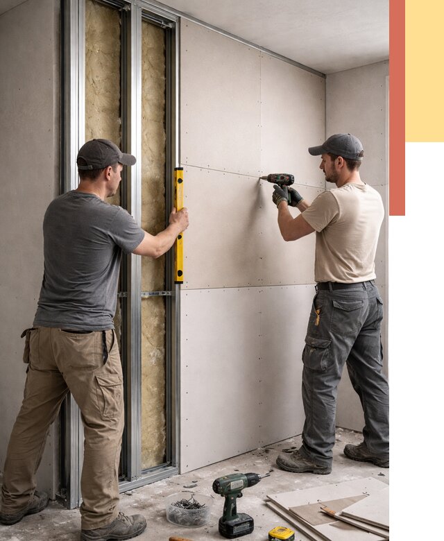 Монтаж двухслойной перегородки из гипсокартона в Крымске от 1503 руб. | ОТДЕЛОЧНИК-Крм