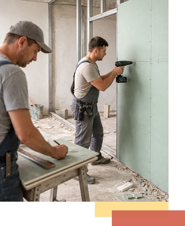 Перегородки из влагостойкого гипсокартона под ключ в Крымске