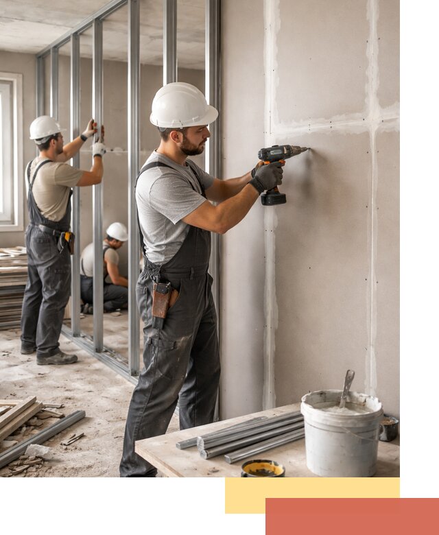 Перегородки из огнестойкого гипсокартона в Крымске под ключ