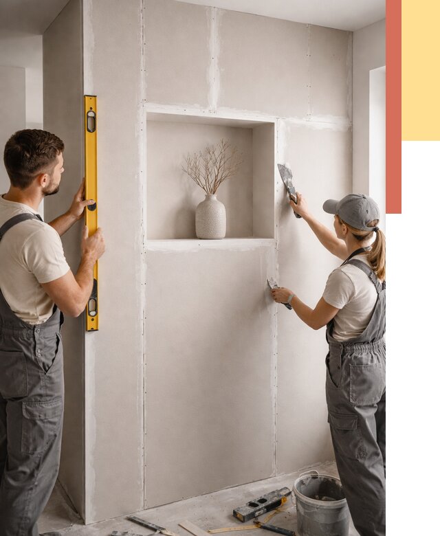 Перегородка из гипсокартона с нишей в Крымске от 3368 руб. под ключ | ОТДЕЛОЧНИК-Крм