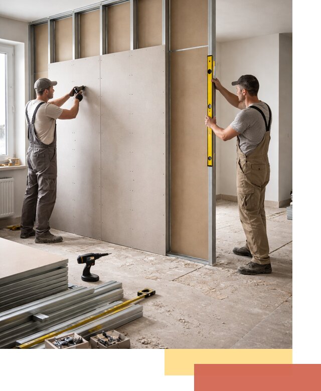 Зонирующая перегородка из гипсокартона под ключ в Крымске