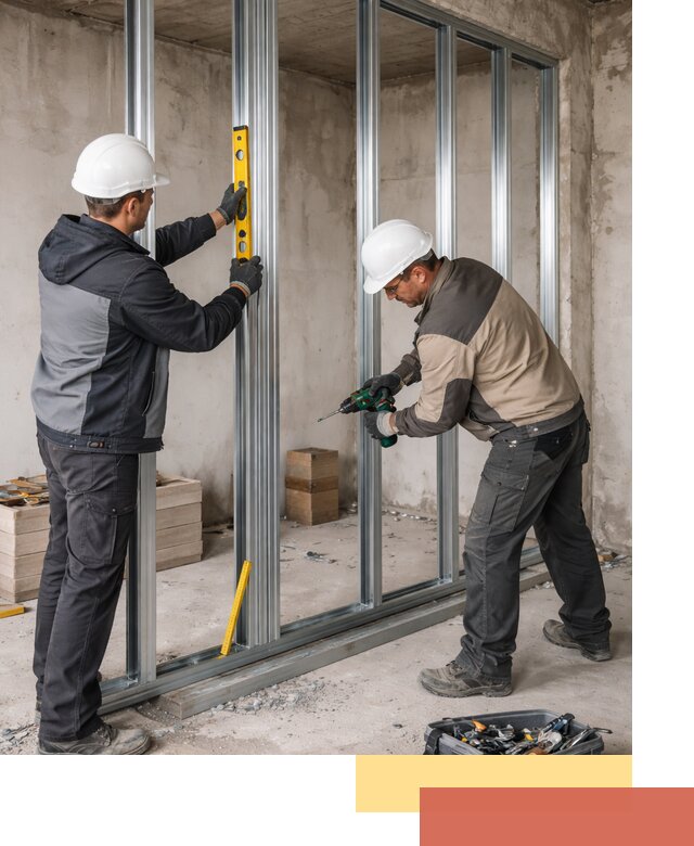 Монтаж каркаса перегородки из профиля в Крымске