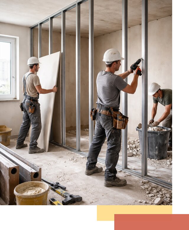 Перенос гипсокартонной перегородки в Крымске профессионально и быстро