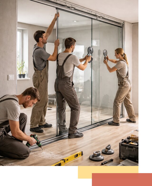 Изготовление стеклянных перегородок на заказ в Крымске