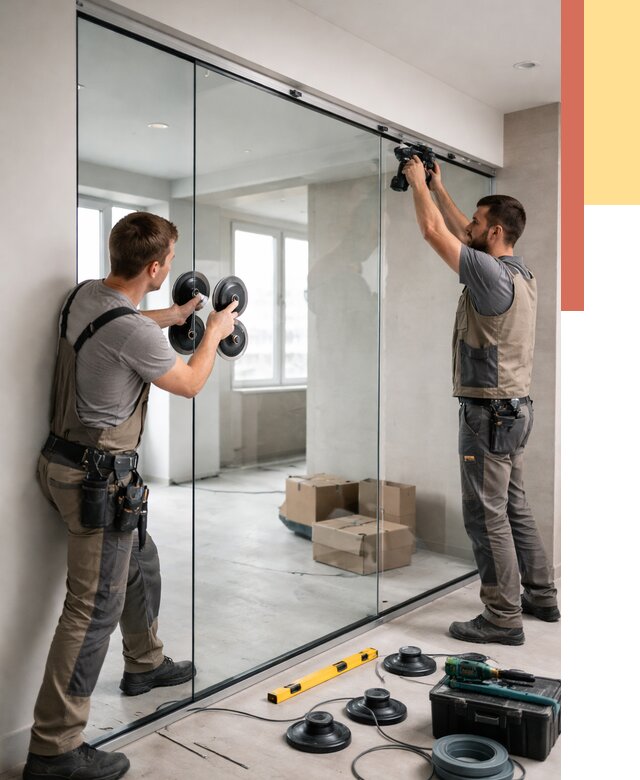 Монтаж стеклянных перегородок в Крымске от 6736 руб. | ОТДЕЛОЧНИК-Крм