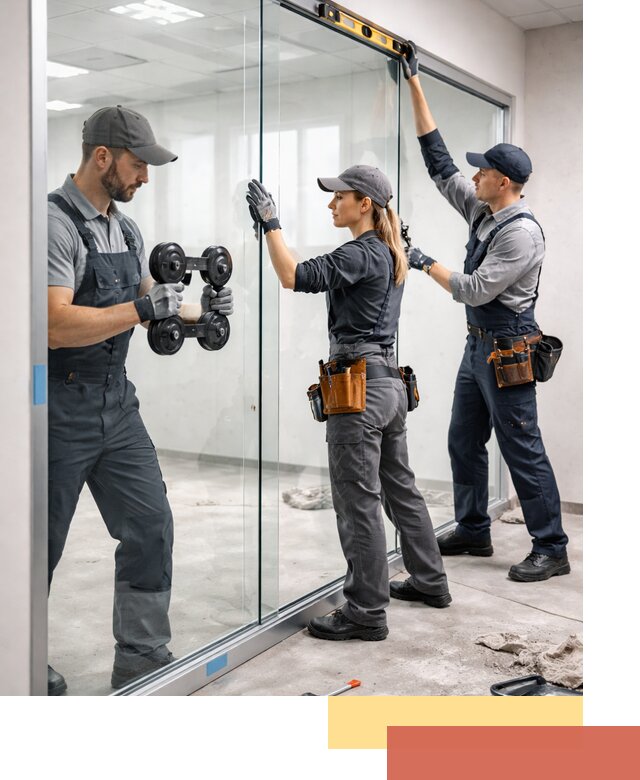 Профессиональный монтаж стеклянных перегородок в Крымске