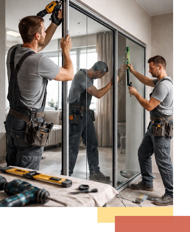 Каркасные стеклянные перегородки под ключ в Крымске